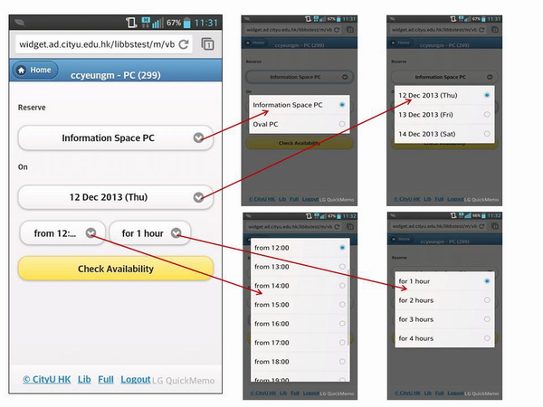 Mobile device booking step