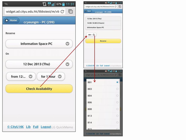 Mobile device booking step