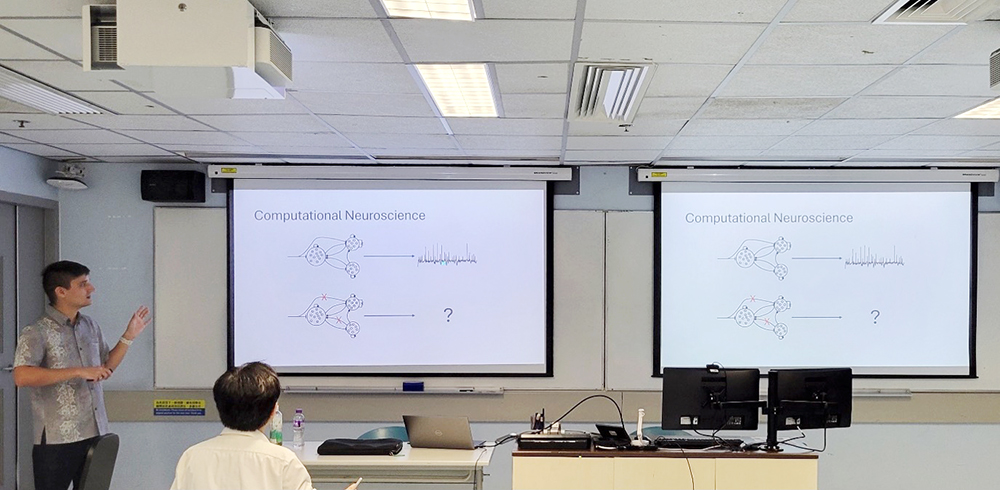 Dr Daniel Muller-Komorowska gave his seminar on “Discovering Mechanisms of Neuronal Pathophysiology with Simulation-Based Inference”.