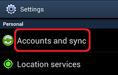 Accounts and sync