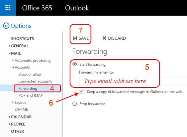 outlook mail forward