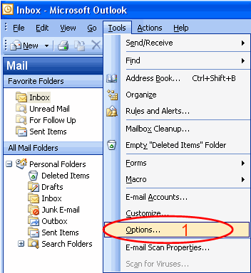 click Options on the Tools menu