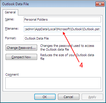 Check the filename and location of data file in "Filename:" field 