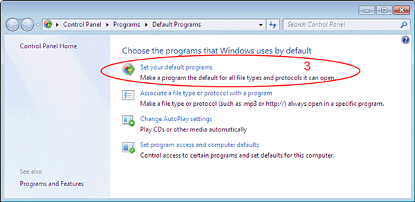 Click "Set your default programs" 
