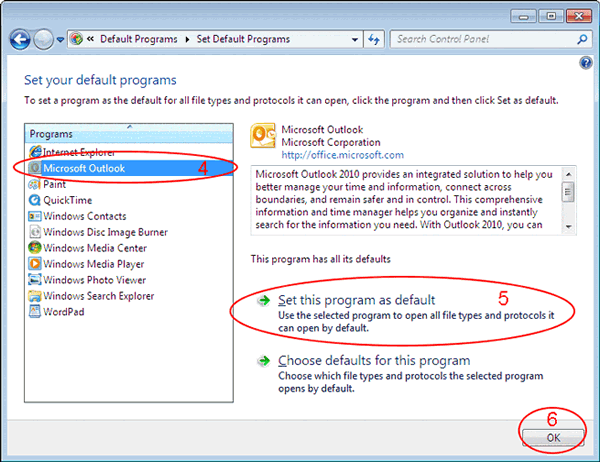 Click "Set this program as default"