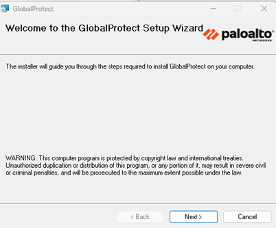 Palo Alto GlobalProtect Setup Wizard