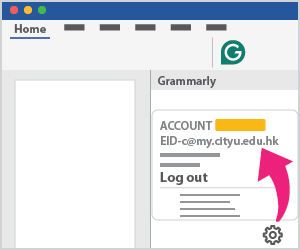 Under Home tab, open Grammarly and then Settings icon