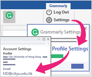 Under Grammarly tab, click Settings and then Profile Settings